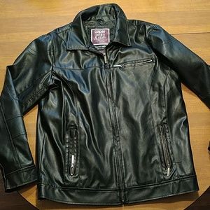 Paper Denim and cloth faux leather jacket coat?